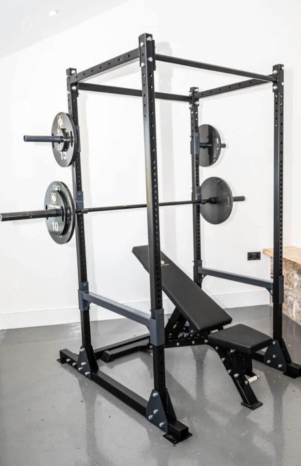 Power rack set w/bar and weights costco