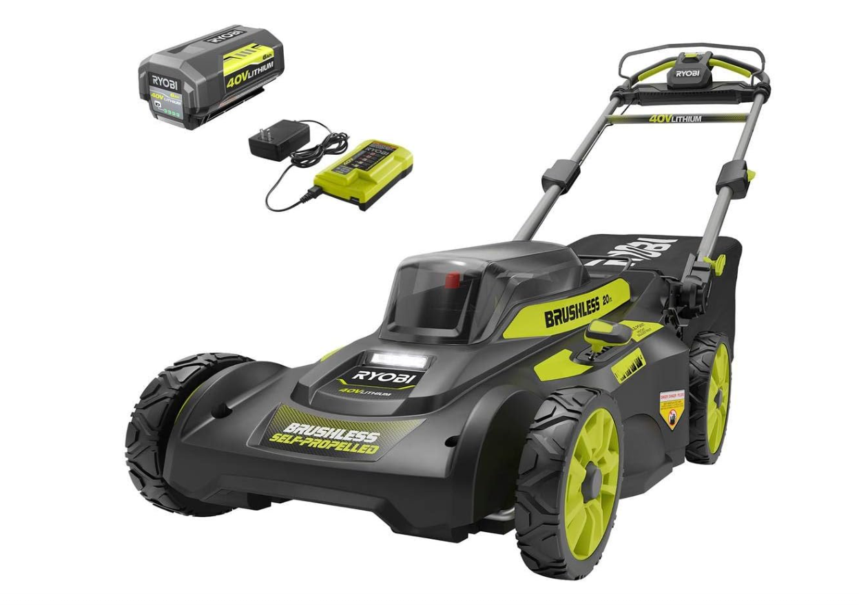 RYOBI 20 in. 40-Volt 6.0 Ah Lithium-Ion Battery Brushless Cordless Walk ...