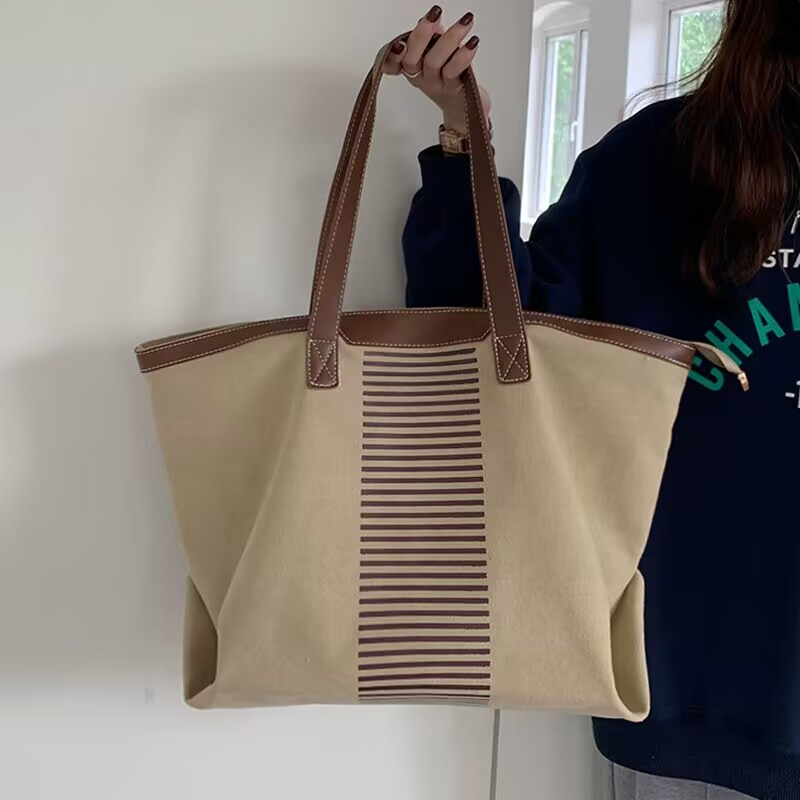 Large Capacity Shoulder Bags Shopper Canvas Letter Fashion Harajuku Zipper Print