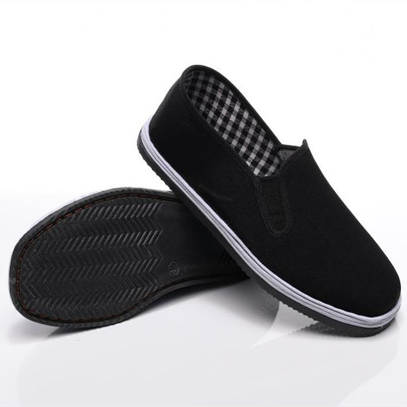 men's spring and autumn casual shoes black cloth shoes round mouth