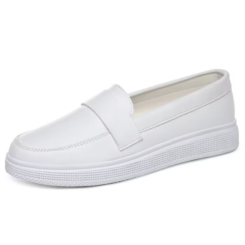Women's Casual Flat White Shoes Summer Ladies Light Soft Shallow Mouth Loafers