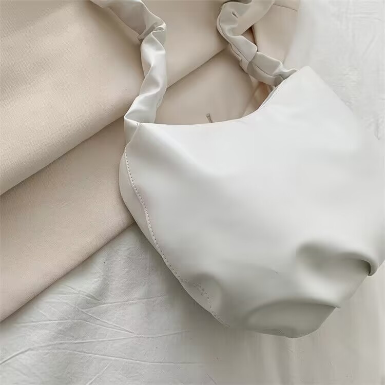 Stylish Pleated Handlebags for Women PU Cloud Bags Leisure Armpit Bag Shopping Shoulder Bags Female Fashion Handbag