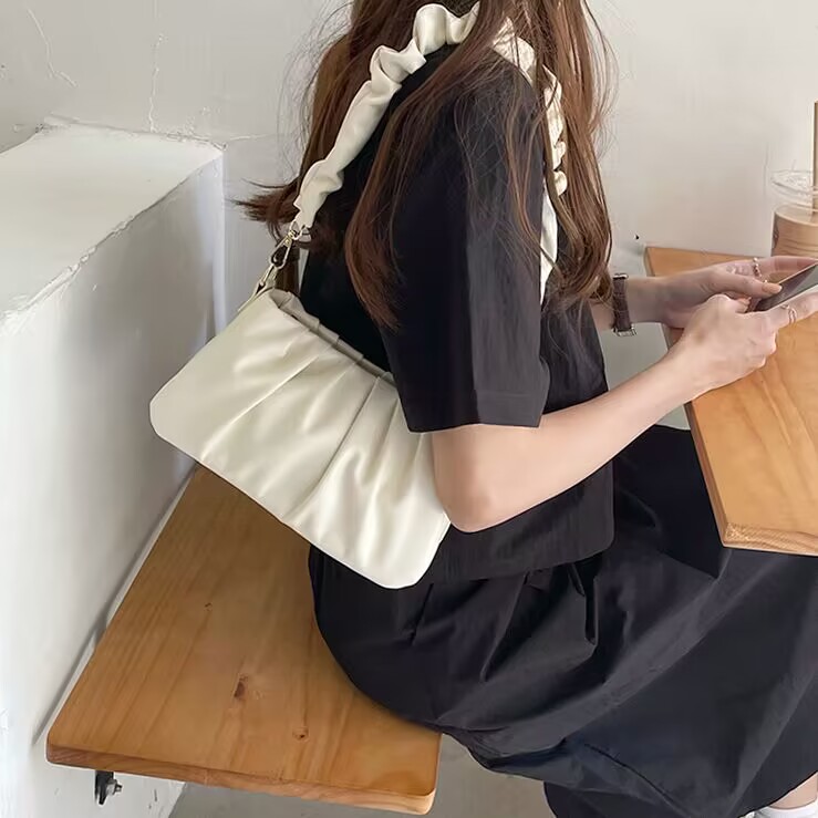 Women  Underarm Bags Casual Ladies Pure Color Small Purses Handbags Elegant