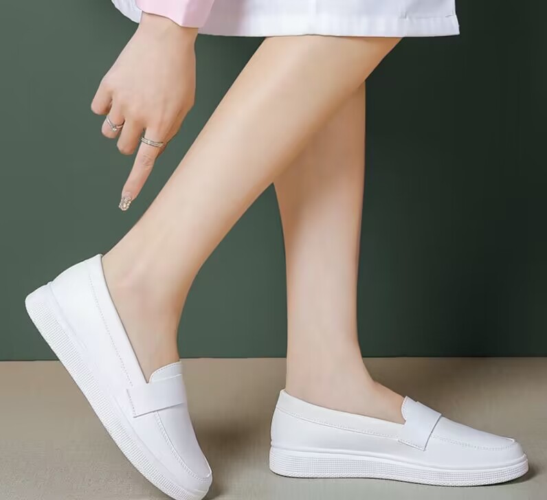 Women's Casual Flat White Shoes Summer Ladies Light Soft Shallow Mouth Loafers