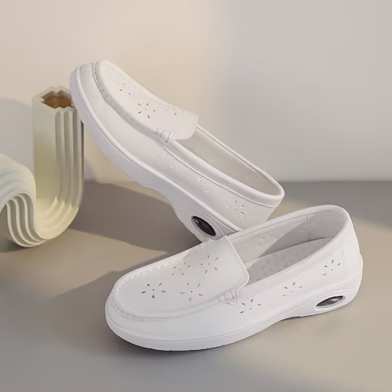 Women's Casual Flat White Shoes Summer Ladies Light Soft Shallow Mouth Loafers