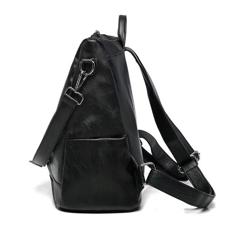 new Korean version of the backpack, the trend of casual fashion soft leather multi-functional bag