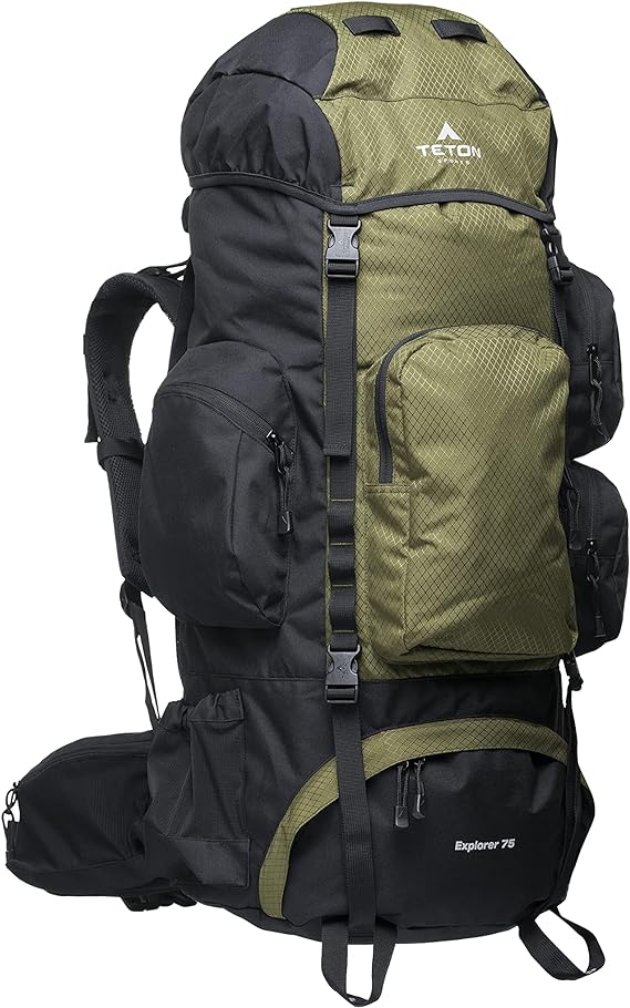 65L, 75L, 85L Explorer Internal Frame Backpack for Hiking, Camping, Backpacking, Rain Cover Included
