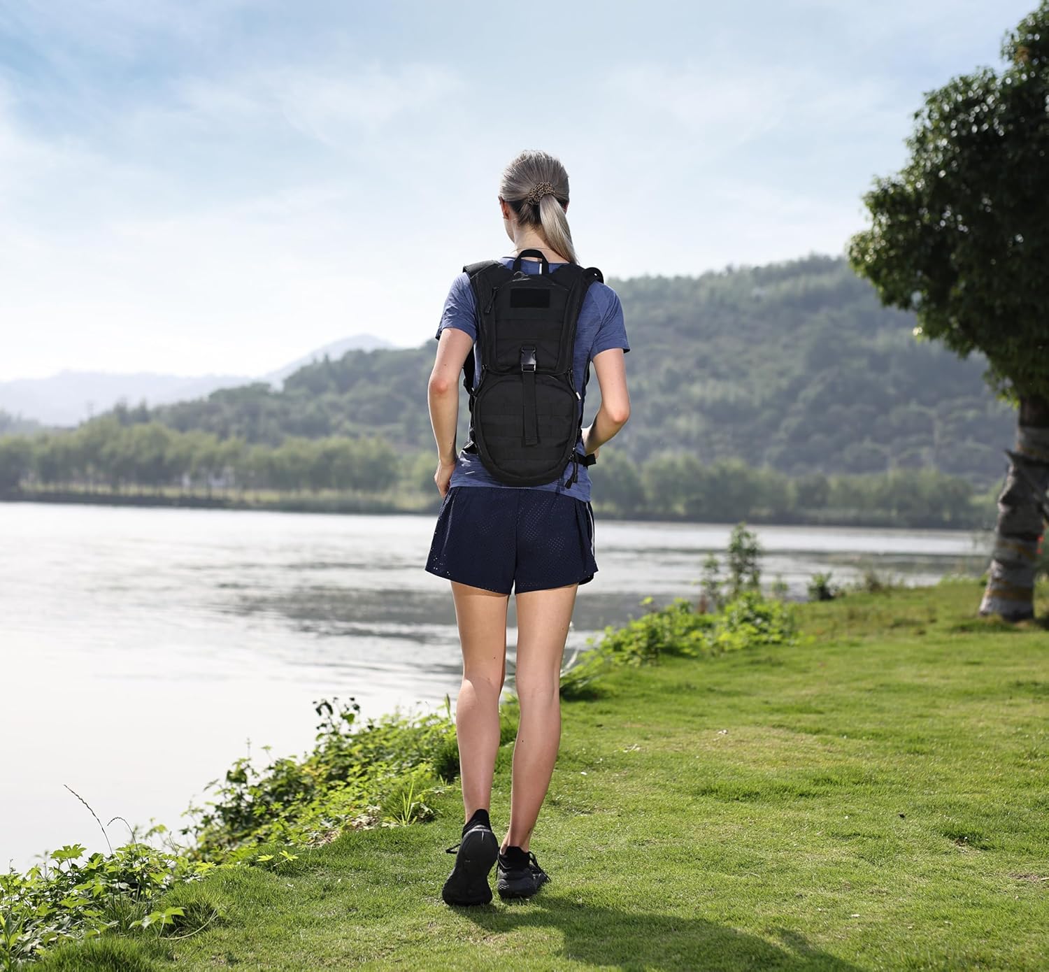 Tactical Molle Hydration Pack Backpack with 3L TPU Water Bladder, Military Daypack for Cycling, Hiking, Running, Climbing, Hunting, Biking