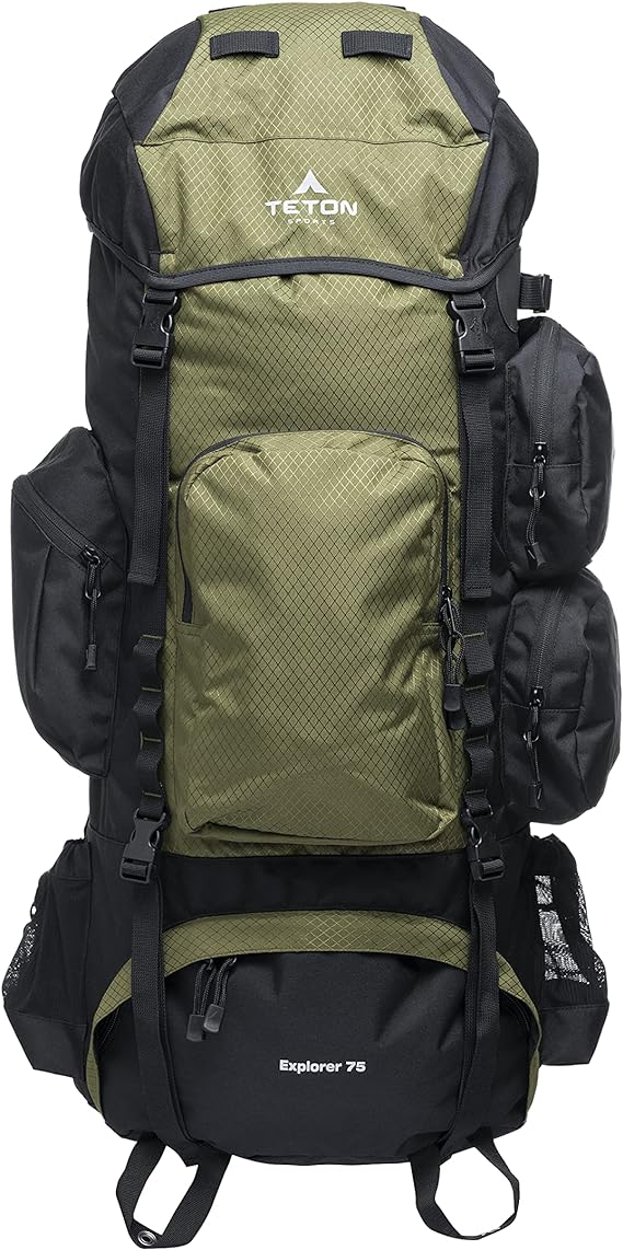 65L, 75L, 85L Explorer Internal Frame Backpack for Hiking, Camping, Backpacking, Rain Cover Included