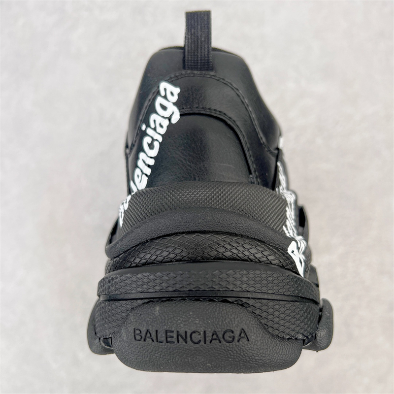 Balenciaga Triple S Stylish Lace-Up Sneakers Black & White 536737W2FAB1090