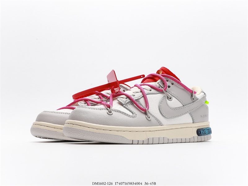 Nike Dunk Low Off-White Lot 23 DM1602-126 SAIL/NEUTRAL GREY-HABANERO RED