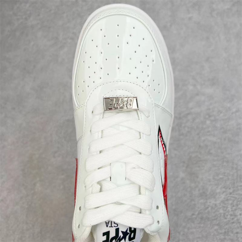 A Bathing Ape Bape Sta Low Shark White 1F70-191-004RED