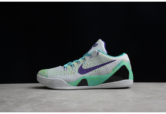 NIKE KOBE 9 GREY GREEN PURPLE 630487-005