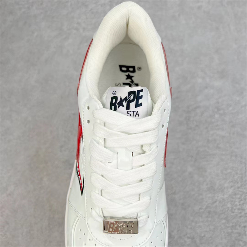 A Bathing Ape Bape Sta Low Shark White 1F70-191-004RED