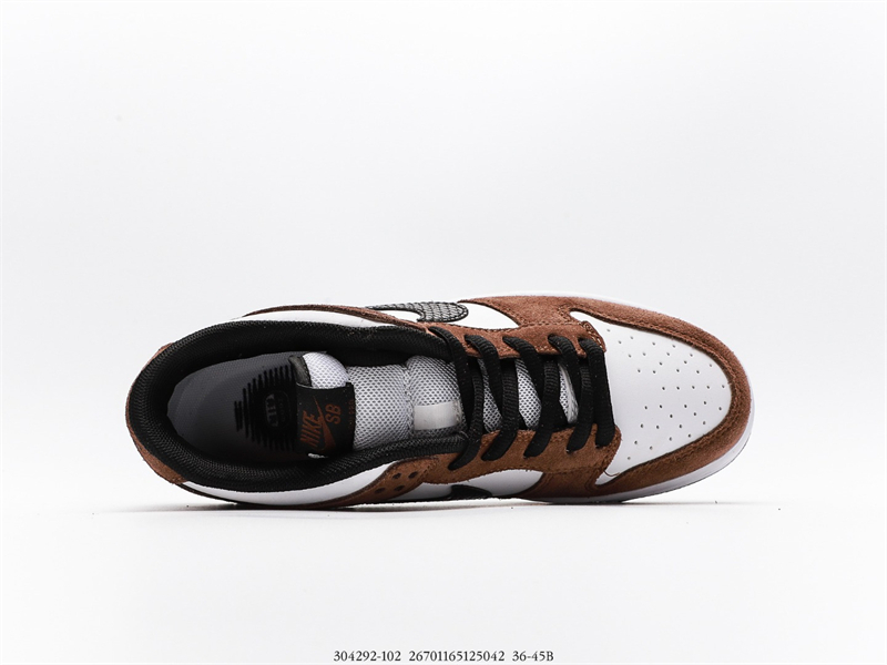 Nike SB Dunk Low White Black Trail End Brown 304292-102