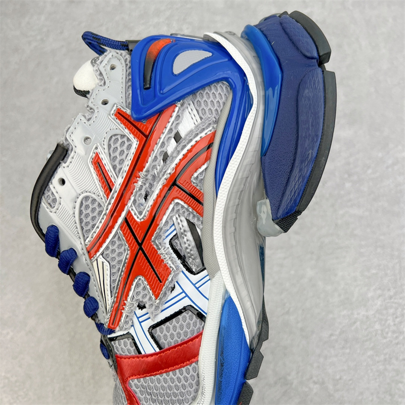 Balenciaga Runner Lace-Up Sneakers Gray Blue Red 677403W3RB61264