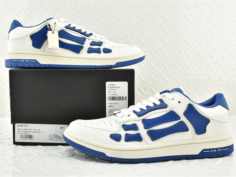 AMIRI Skel Top Low White Blue PS22MFS003-123