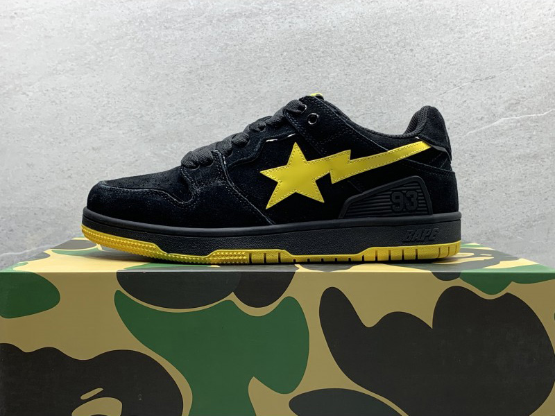 GT A Bathing Ape Bape Sk8 Sta Black Electric Yellow
