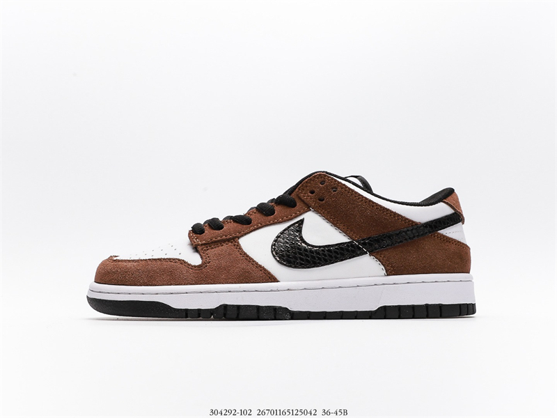 Nike SB Dunk Low White Black Trail End Brown 304292-102