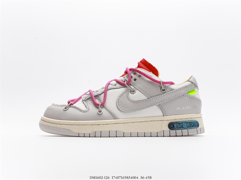 Nike Dunk Low Off-White Lot 23 DM1602-126 SAIL/NEUTRAL GREY-HABANERO RED