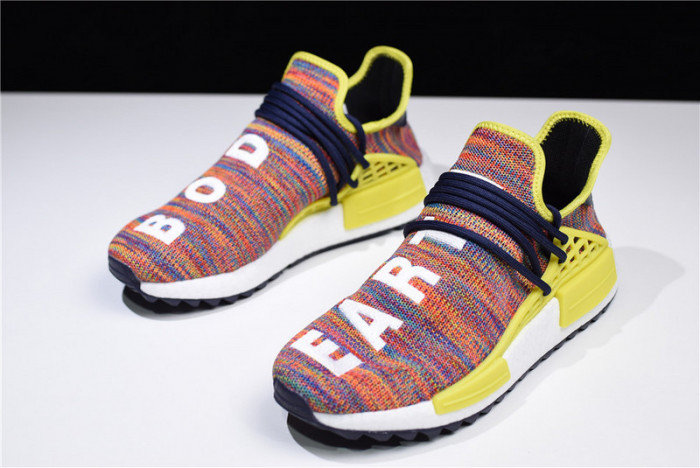 Pharrell x adidas mens NMD Hu Trail bold yellow-footwear white AC7360
