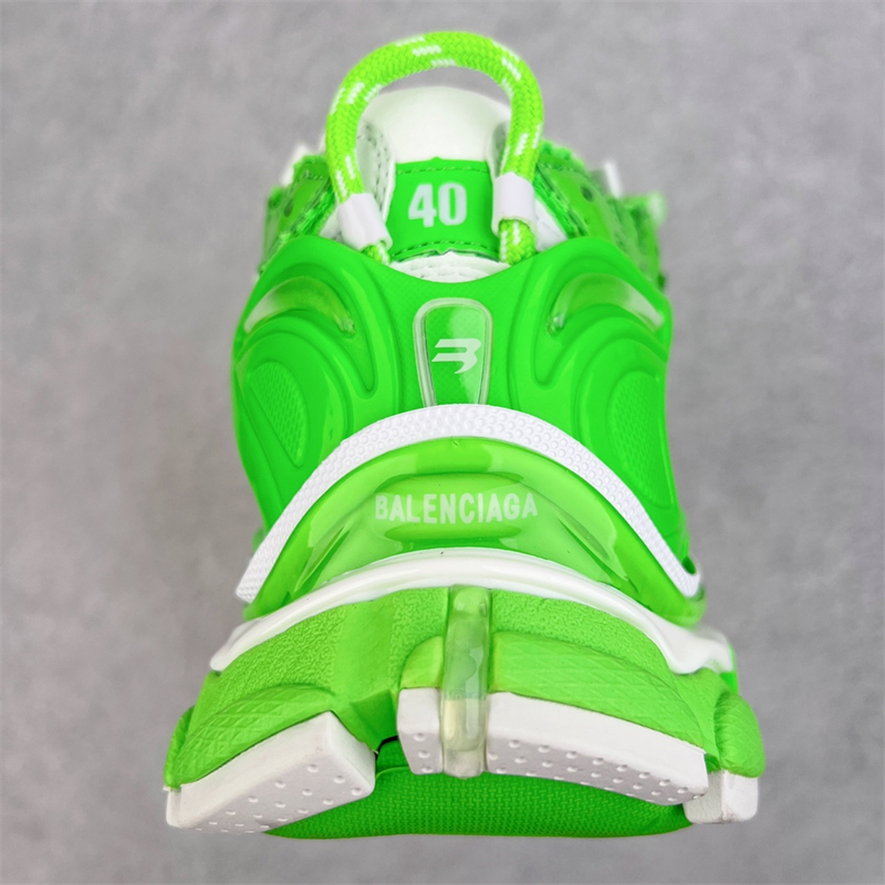 Balenciaga Runner Fashion Lace-up Sneakers White and Green 677403W3RBM3590