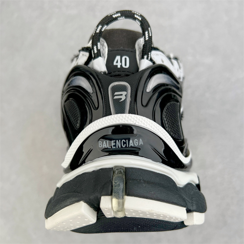 Balenciaga Runner Nylon Mesh Sneakers Black & White 677402W3RB29010