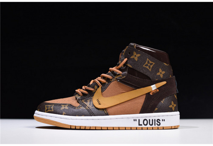 LV x Off-White x Air Jordan 1 Customs MENS AQ0818-202