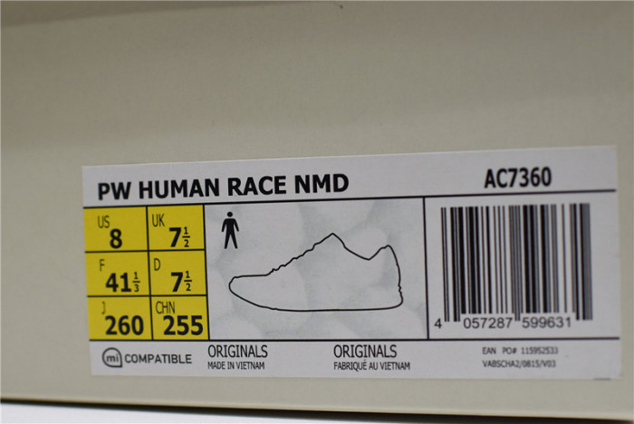 Pharrell x adidas mens NMD Hu Trail bold yellow-footwear white AC7360