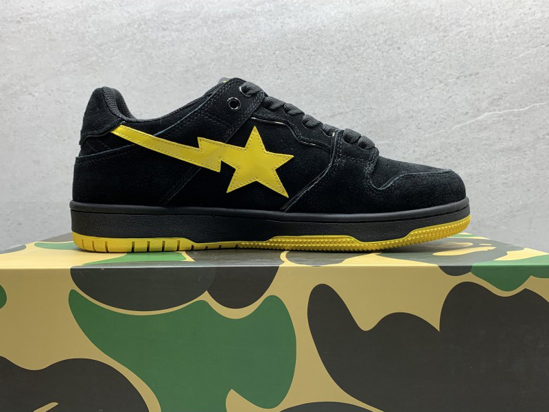 GT A Bathing Ape Bape Sk8 Sta Black Electric Yellow