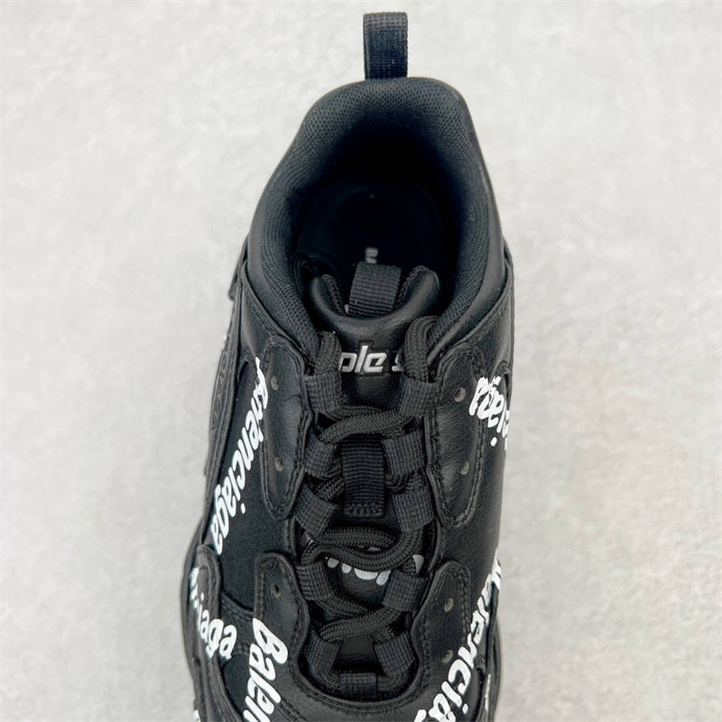 Balenciaga Triple S Stylish Lace-Up Sneakers Black & White 536737W2FAB1090
