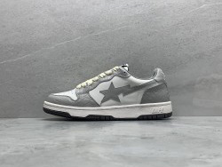 GT A Bathing Ape Bape Court Sta Light Grey Cream