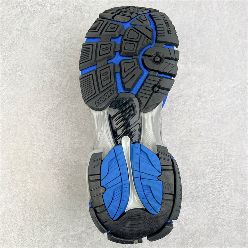 Balenciaga Runner Lace-Up Sneakers Gray Blue Red 677403W3RB61264