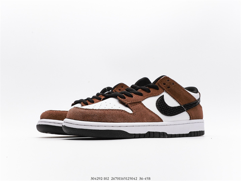 Nike SB Dunk Low White Black Trail End Brown 304292-102