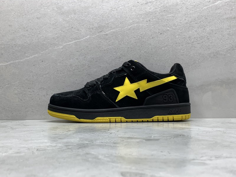 GT A Bathing Ape Bape Sk8 Sta Black Electric Yellow