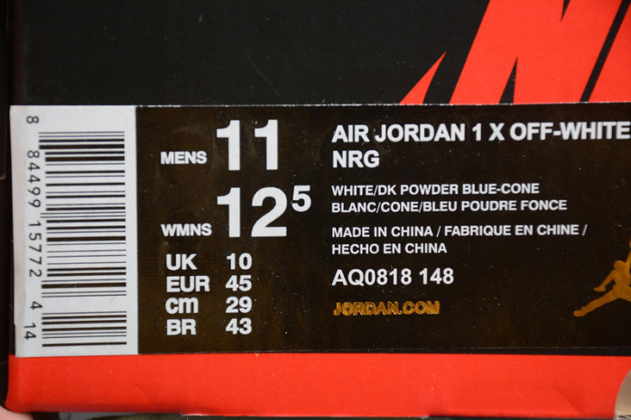 Off-White Air Jordan 1 Powder Blue UNC AQ0818-148