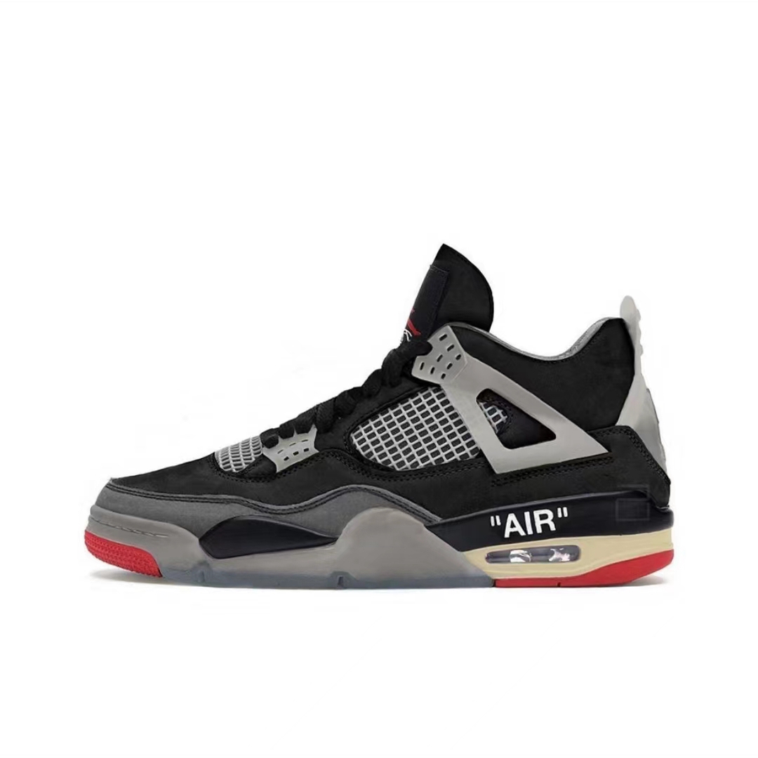 Off-White x Air Jordan 4 Bred Black/Red CV9388-001
