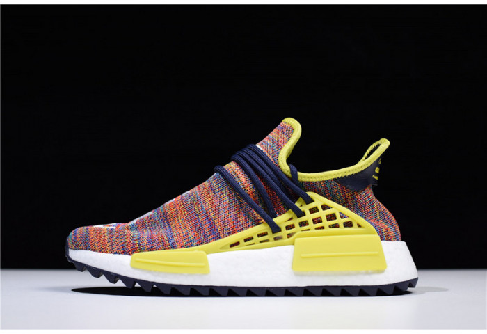Pharrell x adidas mens NMD Hu Trail bold yellow-footwear white AC7360