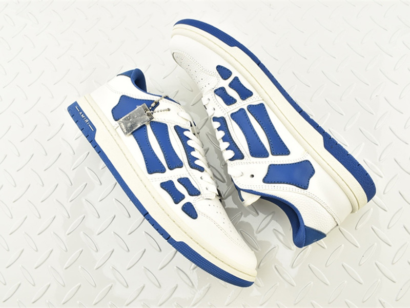 AMIRI Skel Top Low White Blue PS22MFS003-123