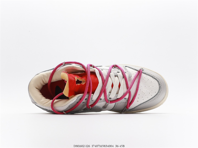 Nike Dunk Low Off-White Lot 23 DM1602-126 SAIL/NEUTRAL GREY-HABANERO RED