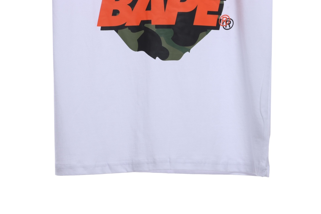 BAPE camouflage ape head pattern hit color letter printing short sleeves