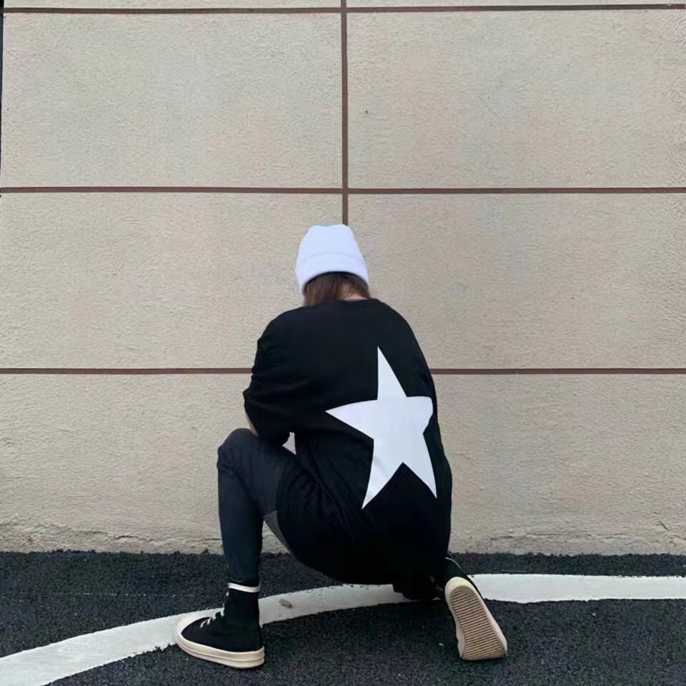 Fear of god  Essentials back five-pointed star print short-sleeved T-shirt