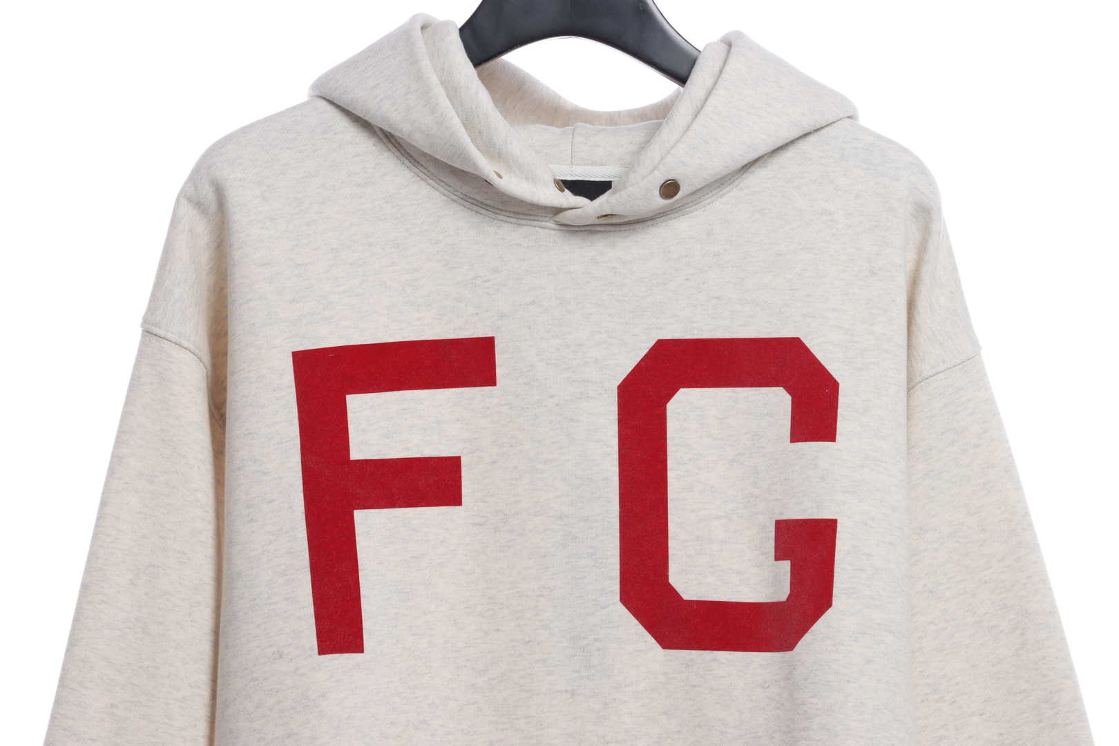 FOG large LOGO red flocked hoodie