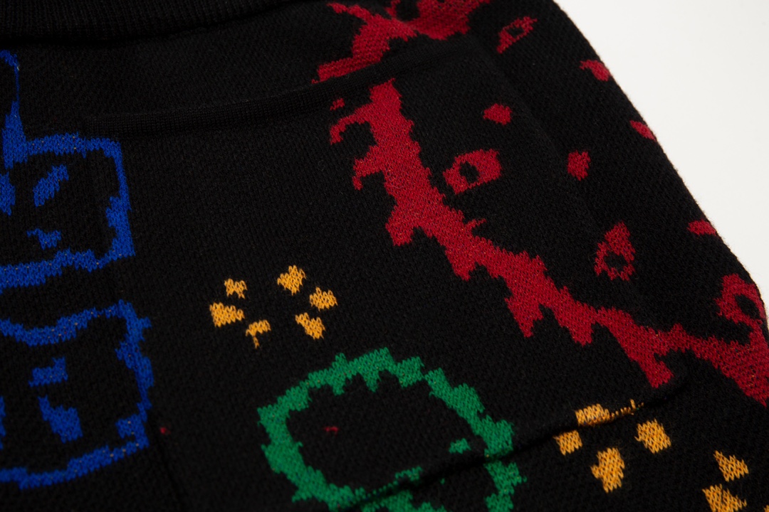 Rhud3 2023ss men's and women's same style cashew flower knitted shorts