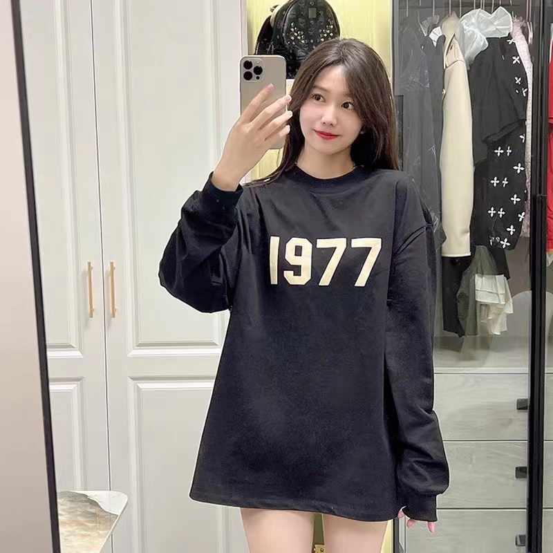 Fear of god  1977 flocking print long-sleeved T