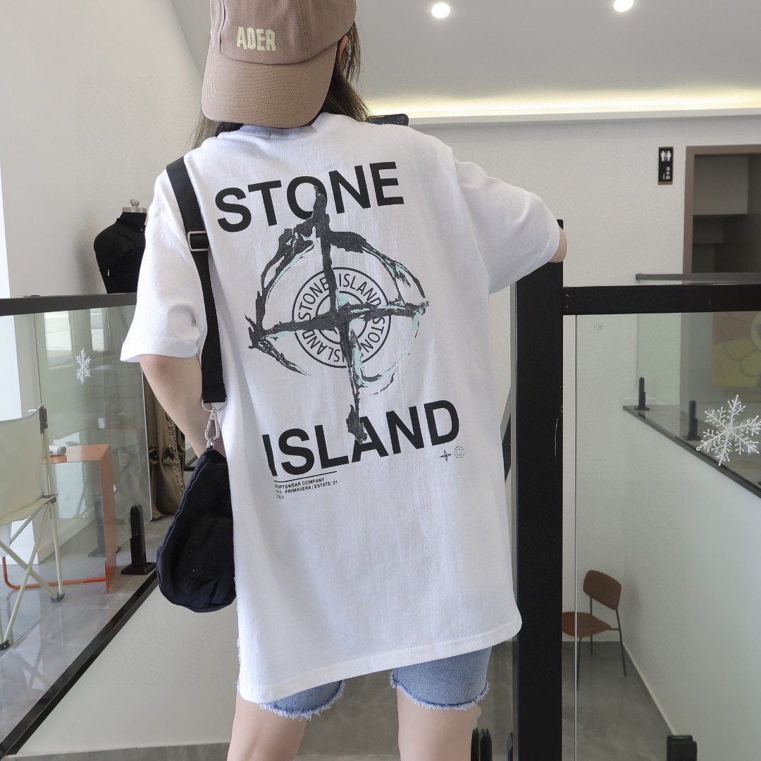Stone Island Stone island ruins compass printing short sleeves