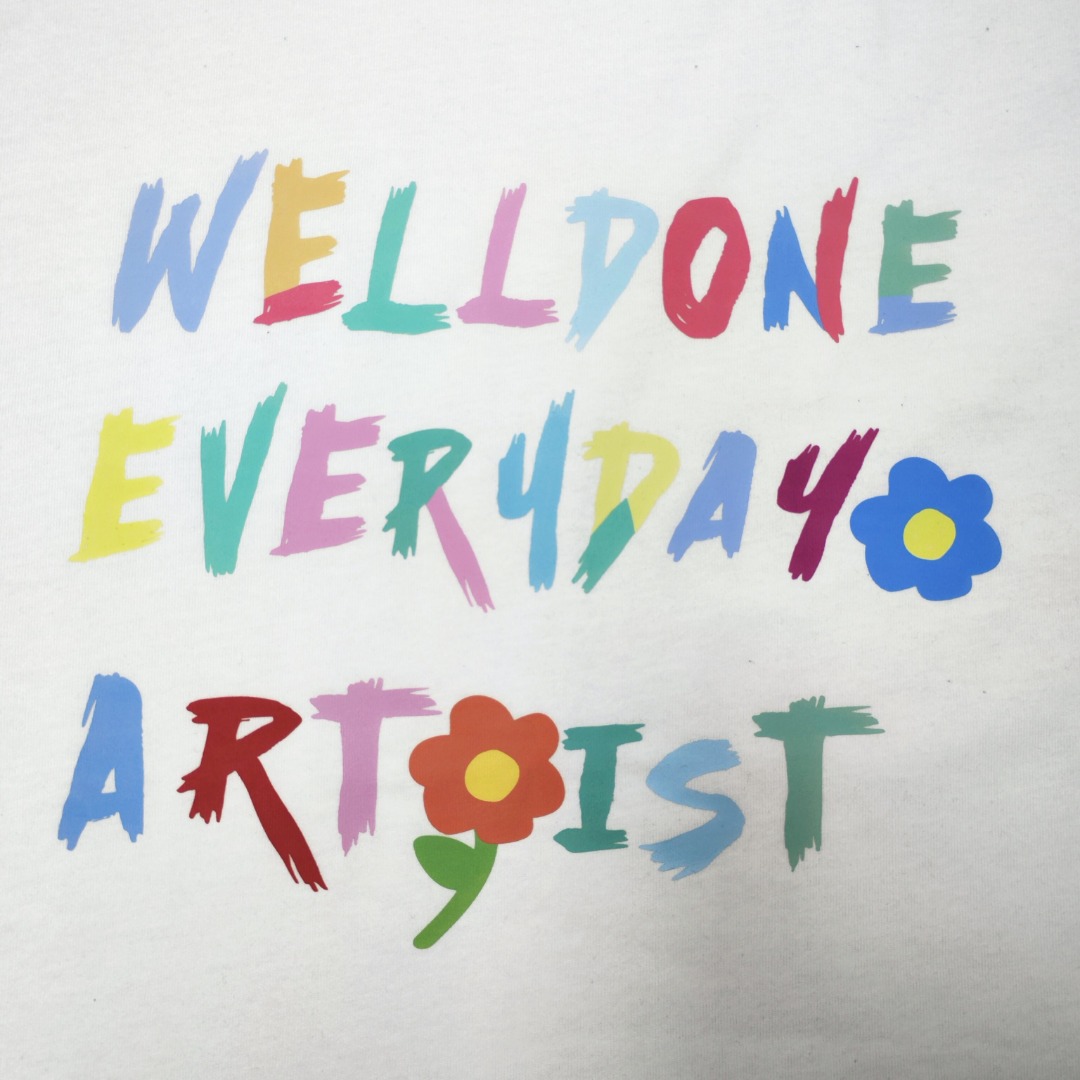 WE11D0NETRACK  New Colorful Hand-Painted Graffiti T-Shirt