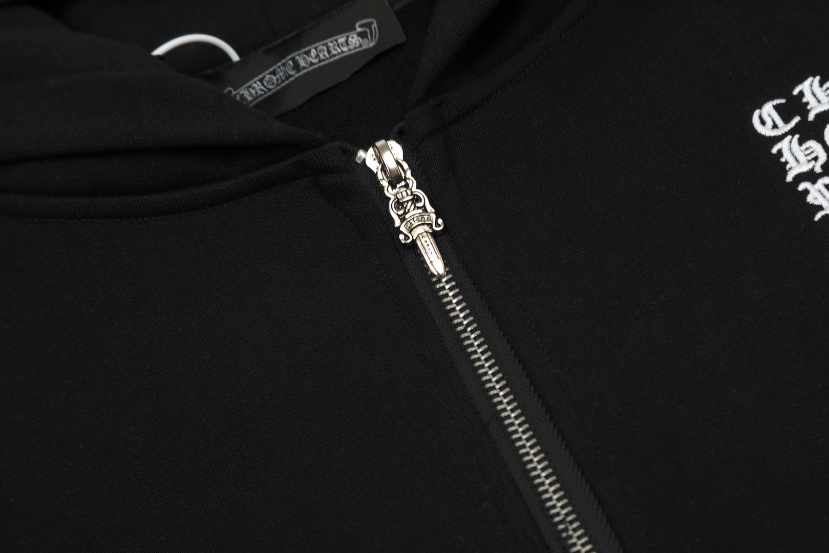 Chrome Hearts black embroidered and printed heavy-duty zip-up hoodie
