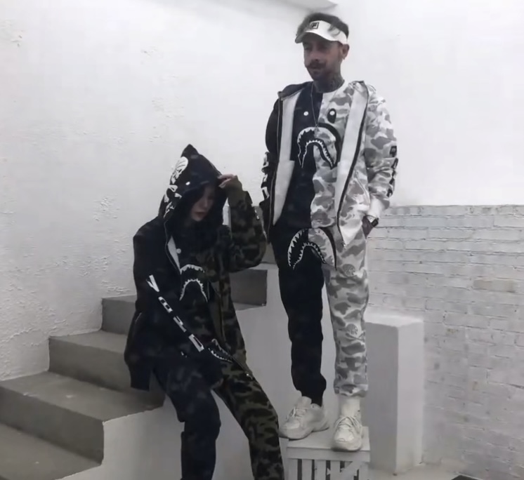 BAPE color matching camouflage shark mouth print short sleeves