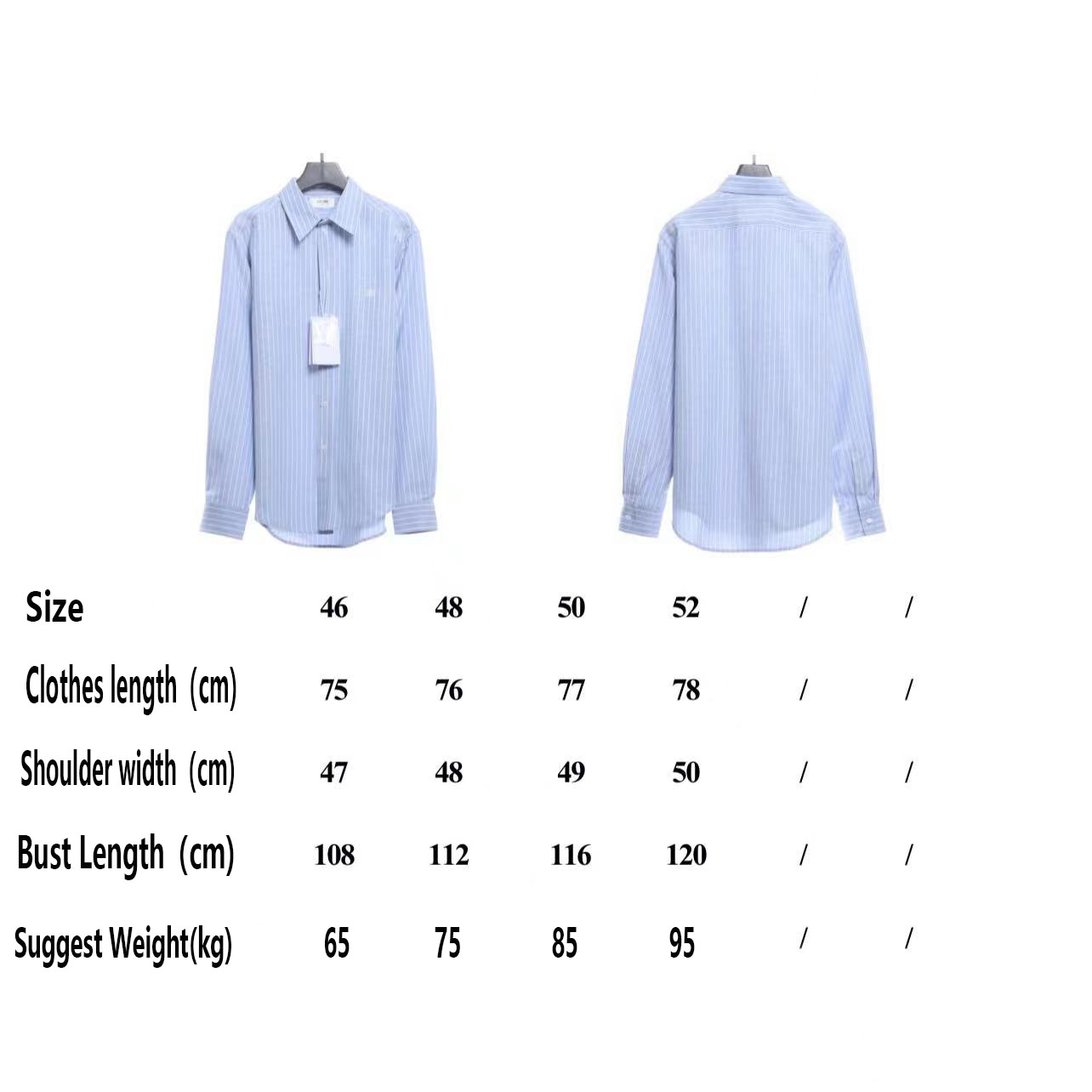 C3  Small Embroidered Vertical Stripe Long Sleeve Shirt